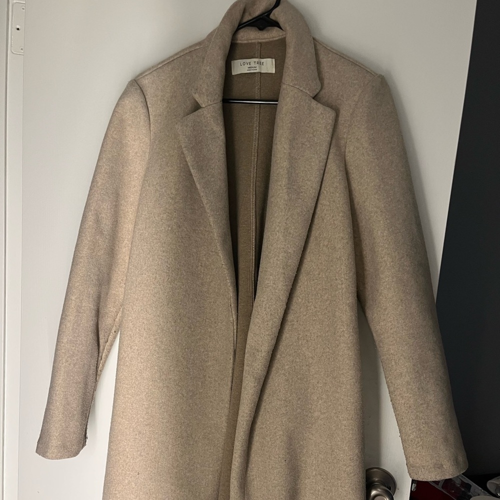 Love Tree Women's Beige Trench Coat